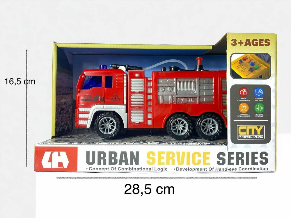 Urban service series - Fire truck toys - Friction - sound and lights 21 CM