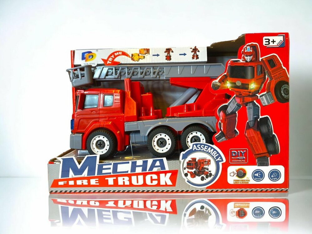Mecha Fire Truck Optimus Prime  - DIY - Deformation robot en brandweerwagen - 2 in 1