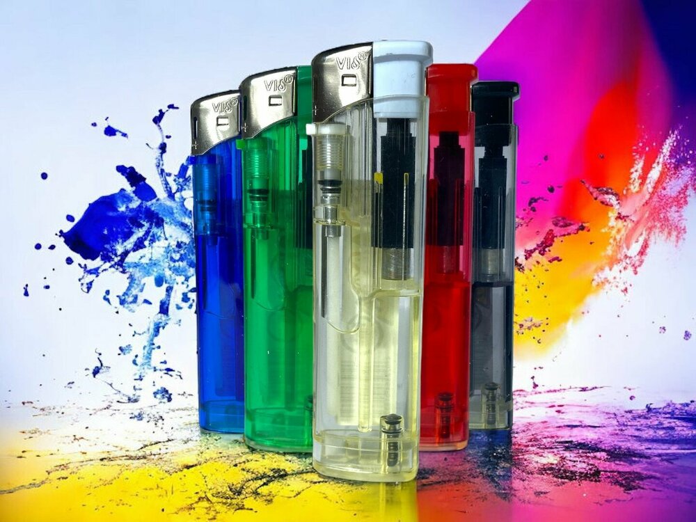 Aanstekers 50 stuks klik - navulbaar - Doorzichtig - vio Lighter