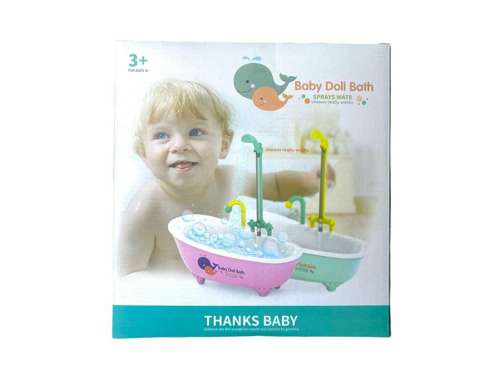 Babypop met bad - incl. bad accessoires - Baby Doll Bathroom Set