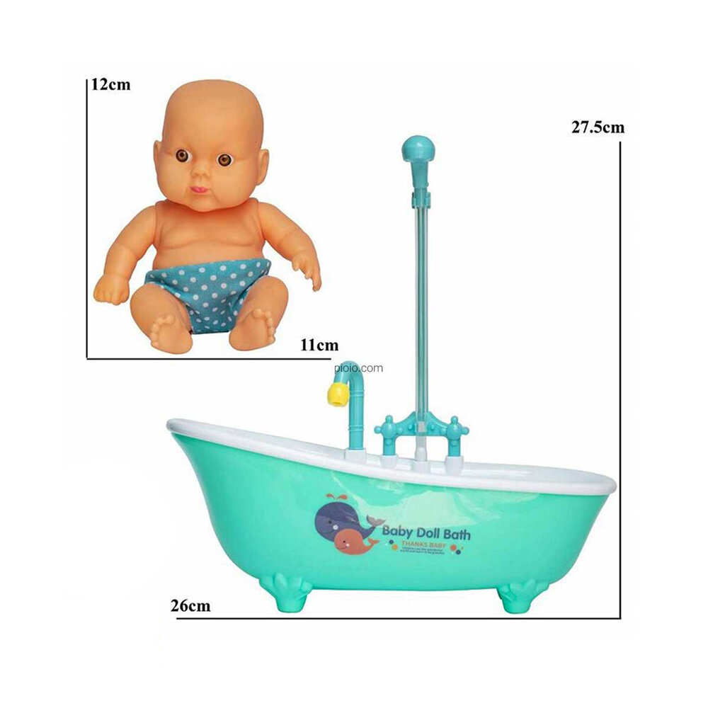 Babypop met bad - incl. bad accessoires - Baby Doll Bathroom Set