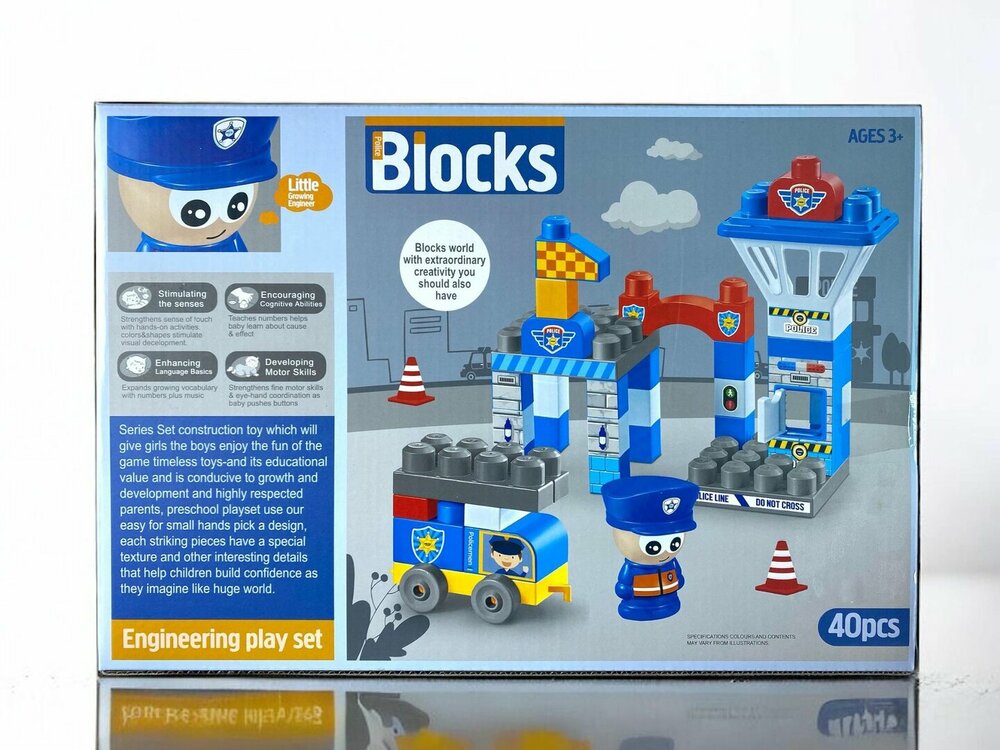 Building Blocks Police - Bouwblokjes politiebureau set - 40 stuks