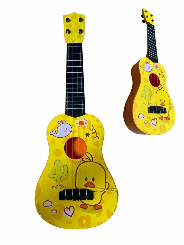 Chick Guitar - 4 snaren - 54CM - speelgoedgitaar - kuikentje - vanaf 3 jaar