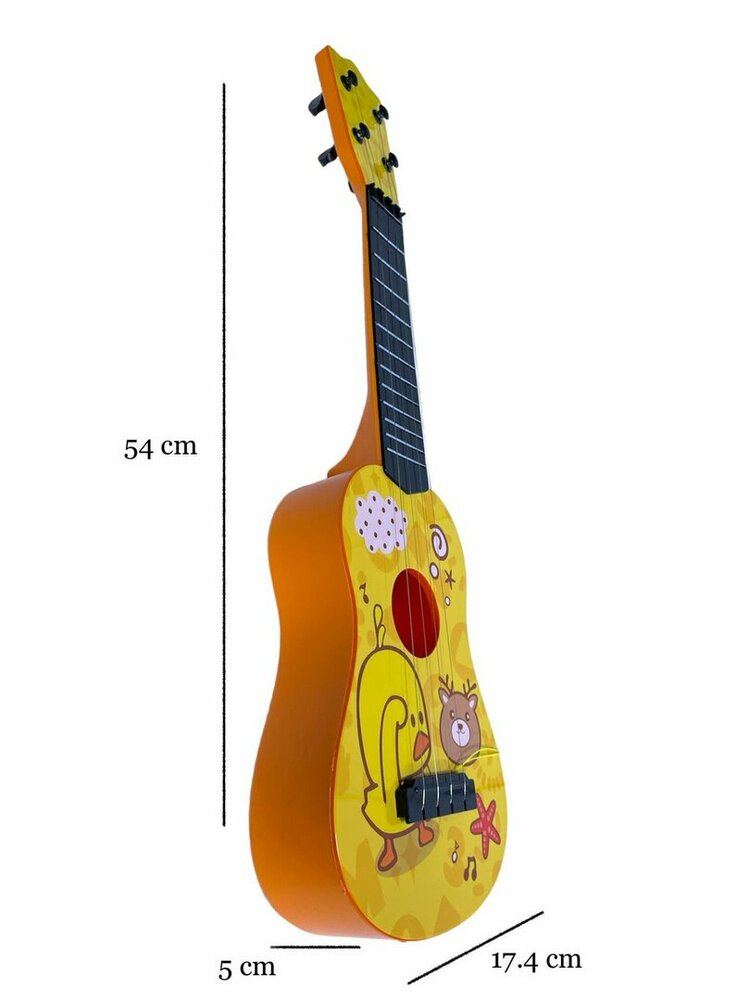 Chick Guitar - 4 snaren - 54CM - speelgoedgitaar - kuikentje - vanaf 3 jaar