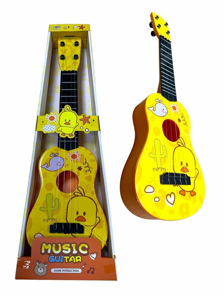 Chick Guitar - 4 snaren - 54CM - speelgoedgitaar - kuikentje - vanaf 3 jaar