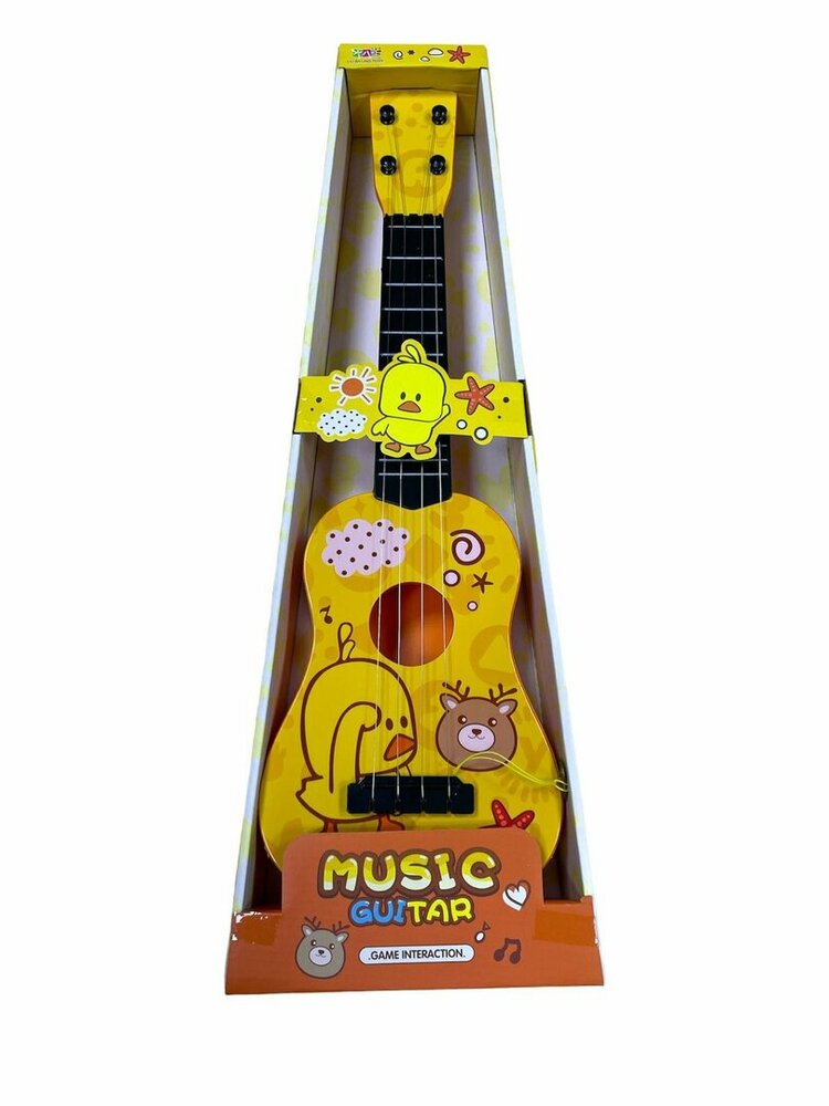 Chick Guitar - 4 snaren - 54CM - speelgoedgitaar - kuikentje - vanaf 3 jaar