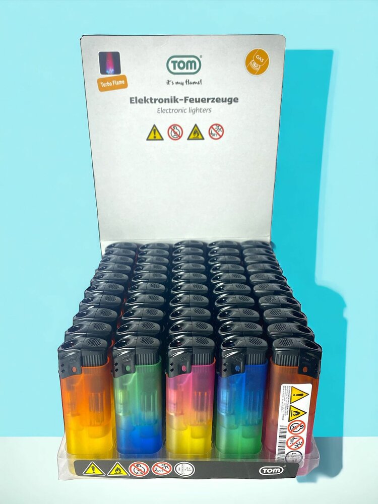 Lighters - turbo flame - tray of 50 pieces - windproof lighter