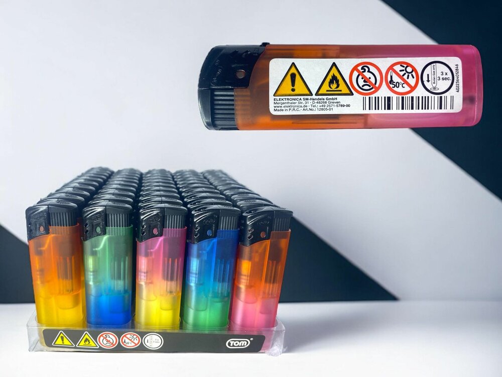 Lighters - turbo flame - tray of 50 pieces - windproof lighter