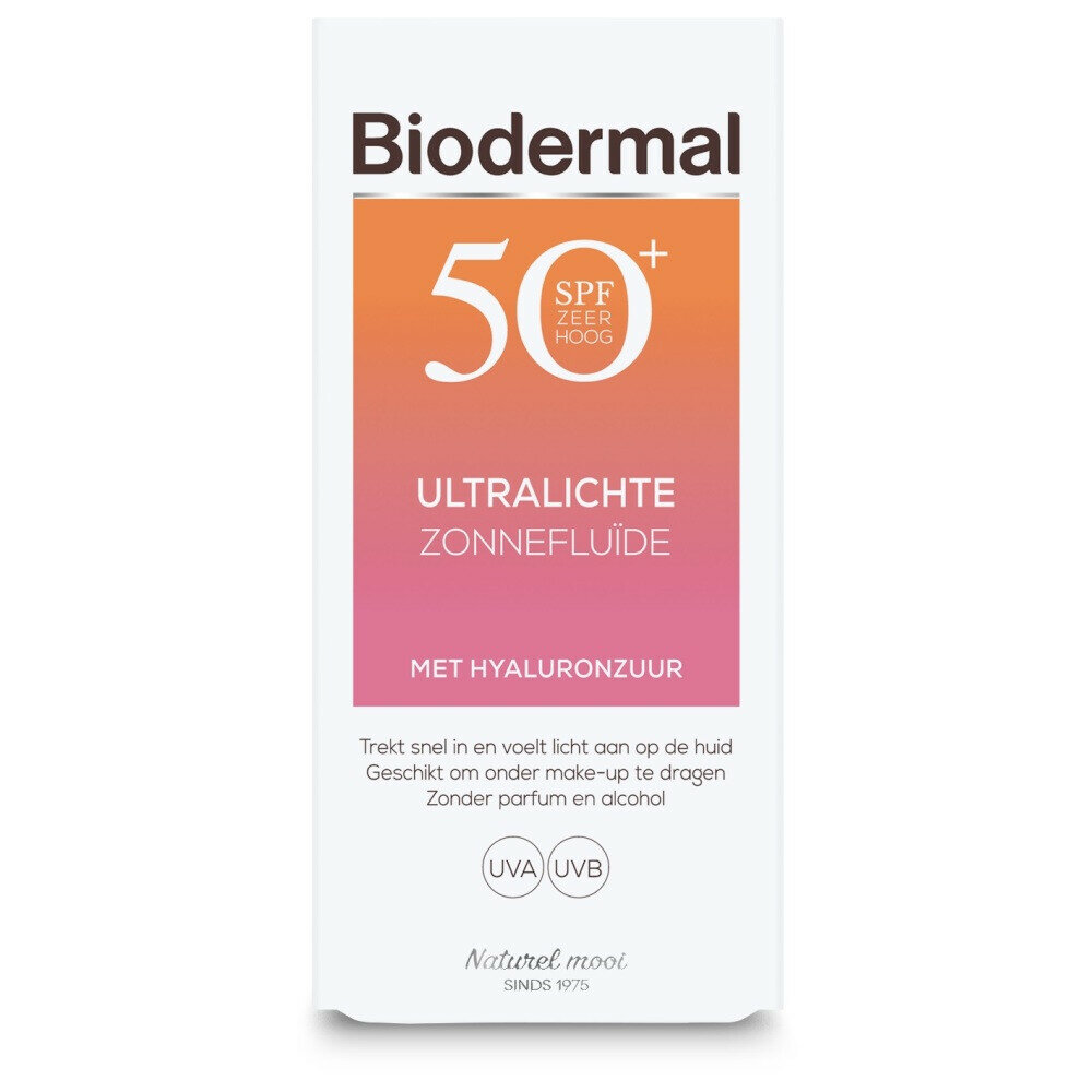 Biodermal Ultralight Sun Fluid SPF 50+ - Zonnefluide - met hyaluronzuur - Zonnebrand gezicht