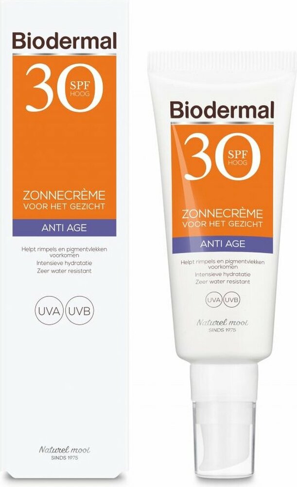 Biodermal Zonnebrand - Anti Age Zonnecr&egrave;me voor het gezicht - SPF 30 - 40ml