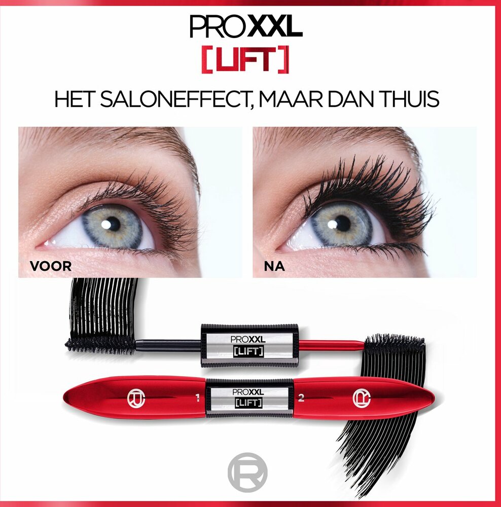 L'Or&eacute;al Paris PRO XXL LIFT 2-step Mascara - Black - 12ml