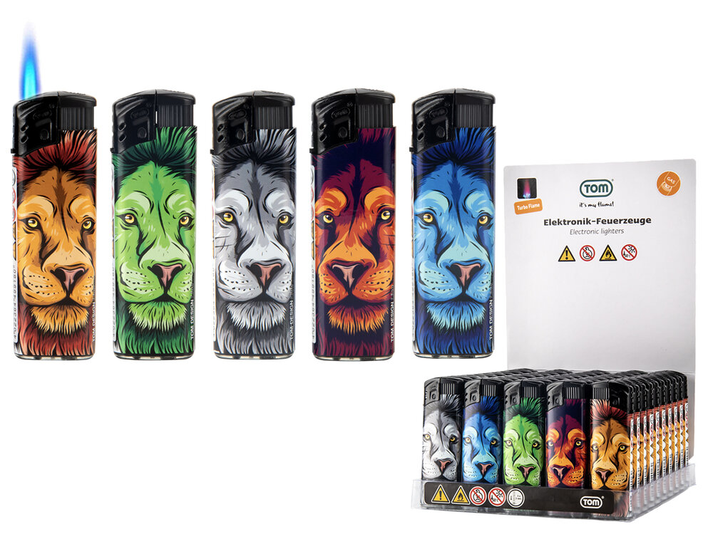Jet flame lighters - turbo lighter - 50 pieces - Lion