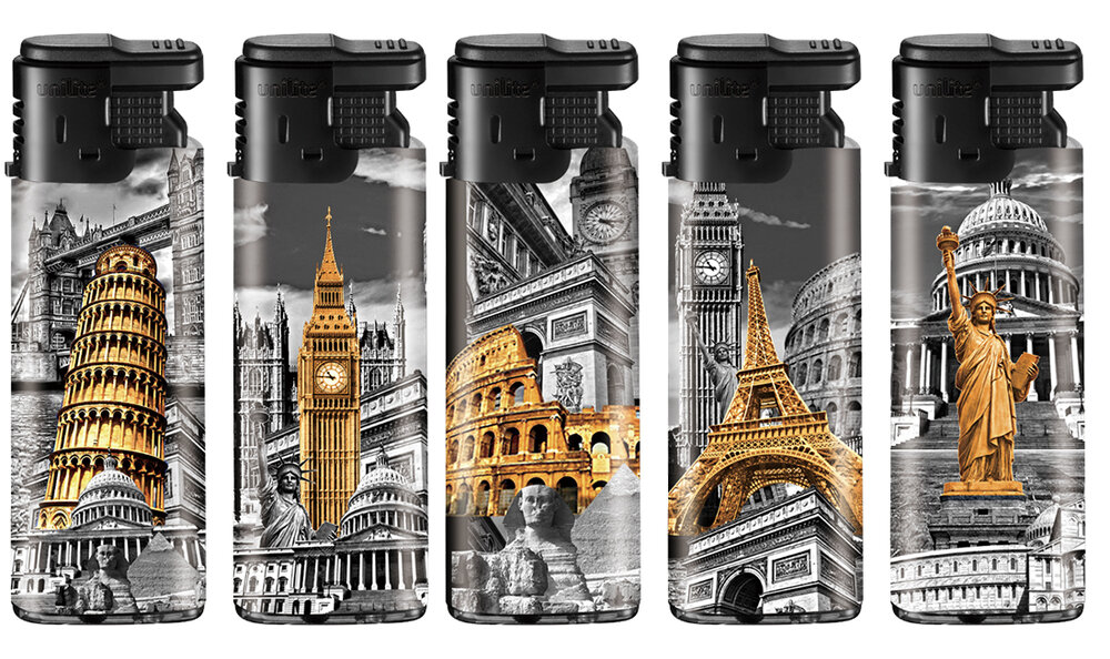 Jet flame lighters - turbo lighter - 50 pieces - monuments