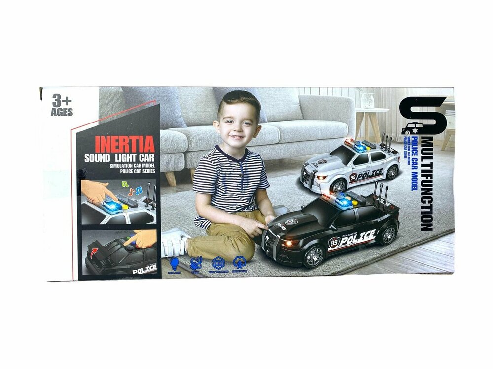 Police car 99 USA  - politie auto met frictiemotor - geluids- en lichteffecten - 1:16