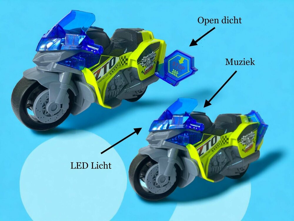 Motorcycle Race ZTO - speelgoed motor - geluid, licht en frictiemotor - 1:16