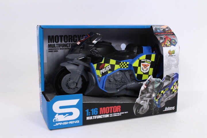 Motorcycle Police - speelgoed politie motor - geluid, licht en frictiemotor - 1:16