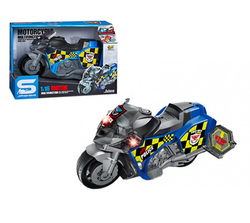 Motorcycle Police - speelgoed politie motor - geluid, licht en frictiemotor - 1:16