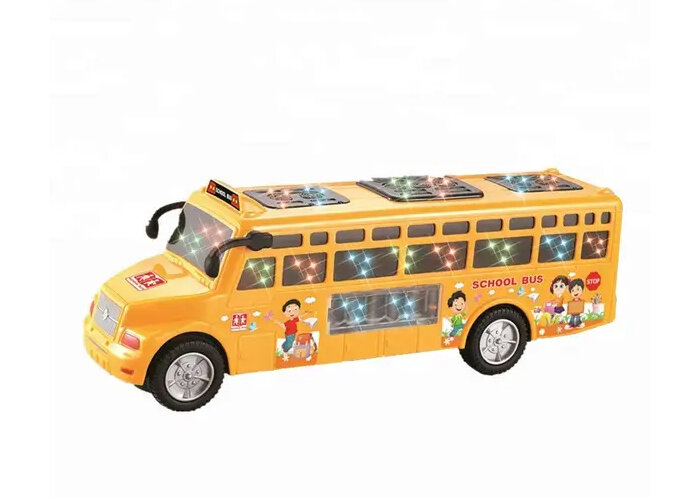 Schoolbus met Disco Led Lichtjes en Muziek - speelgoed busje 24CM
