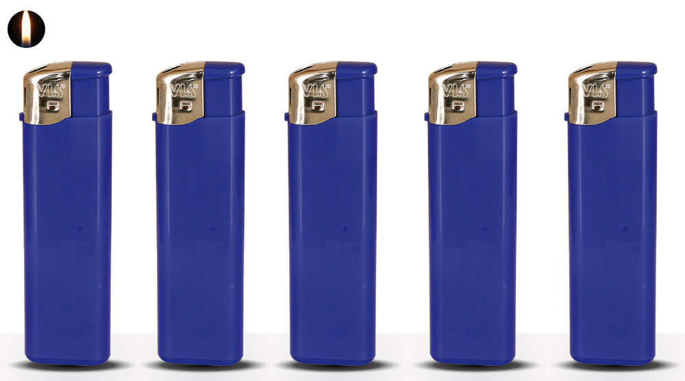 Lighters - 50 pieces in tray - print lighters - refillable - advertising lighters blue