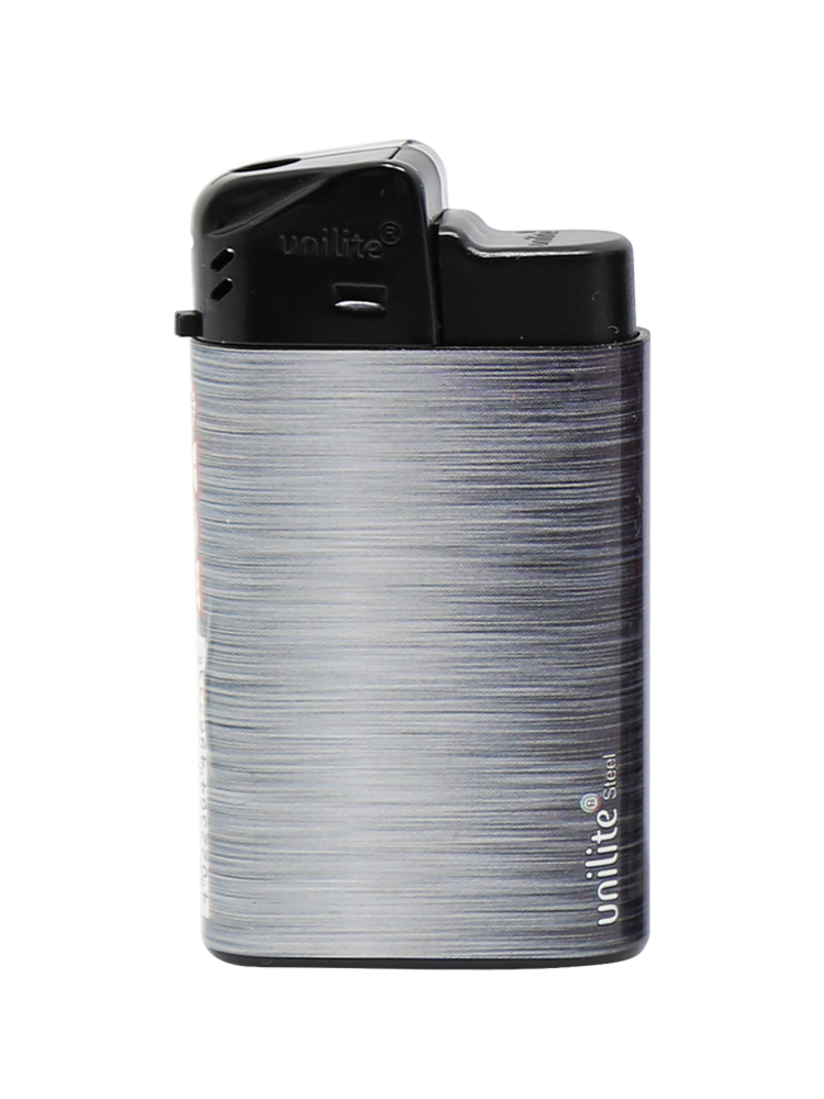 Unilite klik aansteker - navulbaar - 20 stuks aanstekers in een display - Steel print 