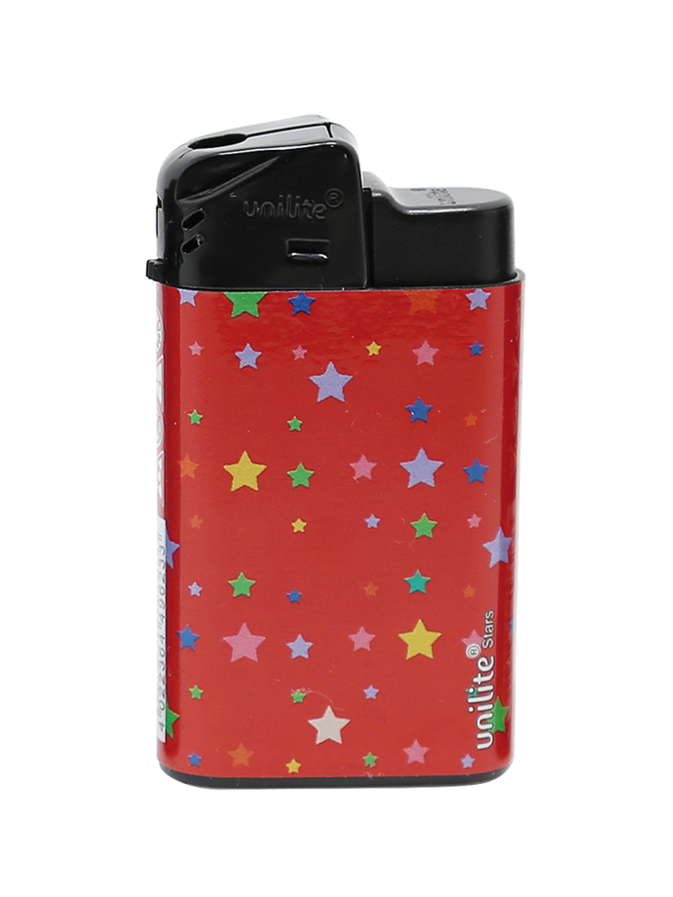 Unilite klik aanstekers - navulbaar - 20 stuks in een display - Stars print 