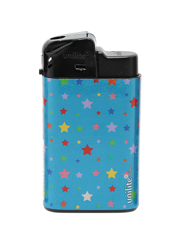 Unilite klik aanstekers - navulbaar - 20 stuks in een display - Stars print 