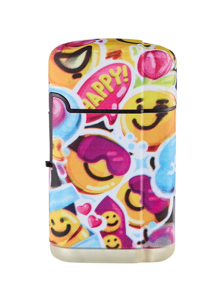 Jet Flame aanstekers  - turbo aansteker - 20 stuks - 360&deg; Happy Smiley print - soft touch