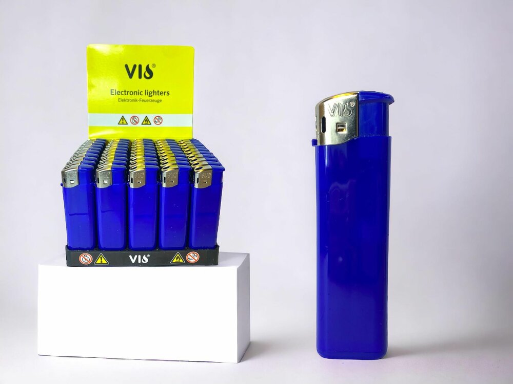 Lighters - 50 pieces in tray - print lighters - refillable - advertising lighters blue