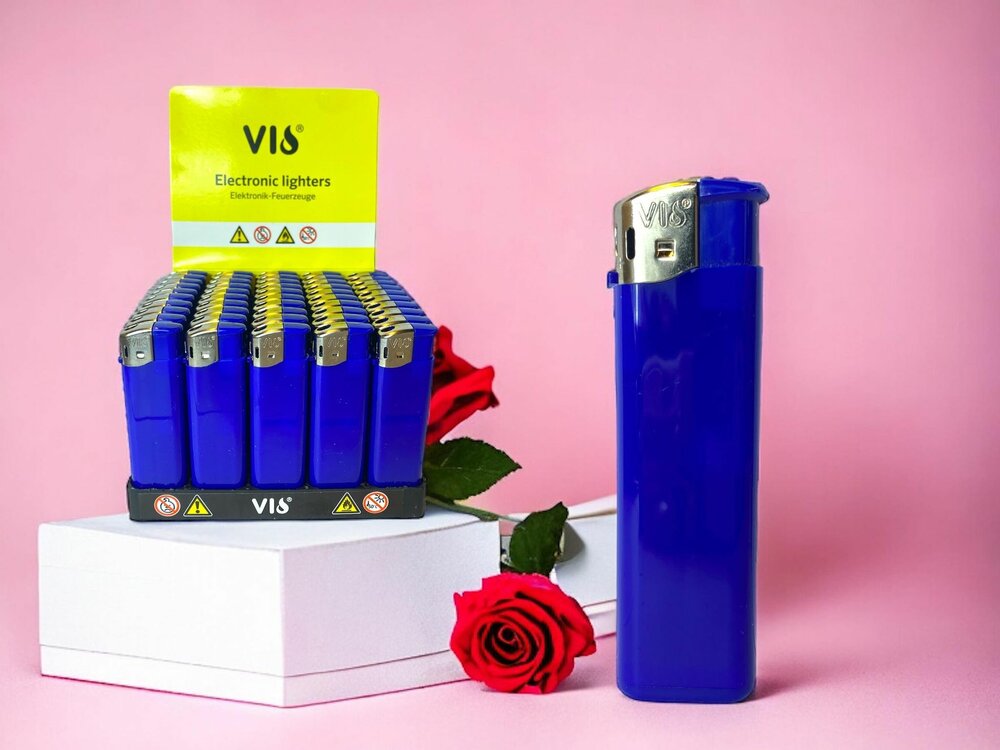 Lighters - 50 pieces in tray - print lighters - refillable - advertising lighters blue