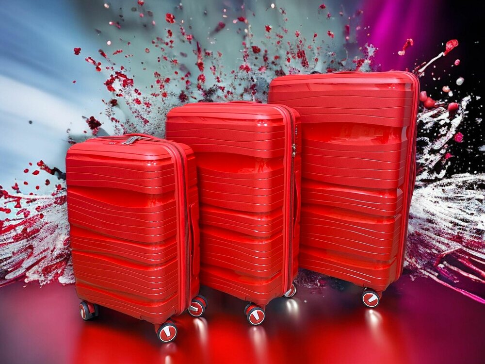 Koffers - Luxe - Set van 3 - Rood - 55/65/75 cm