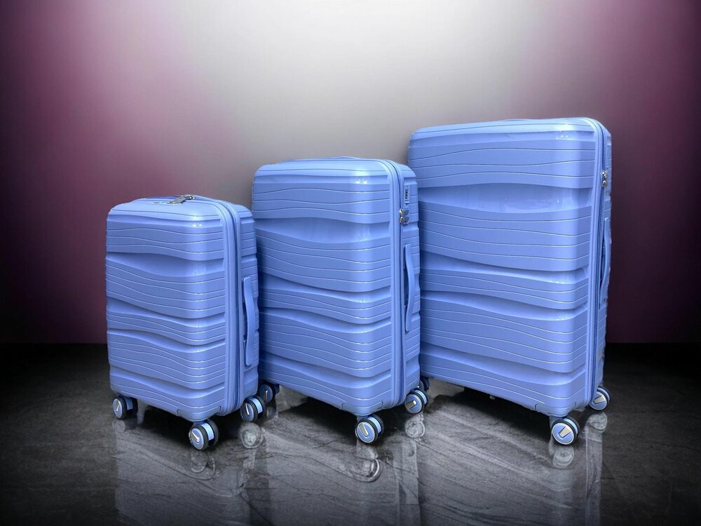 Koffers - Luxe - Set van 3 - Licht Blauw - 55/65/75 cm