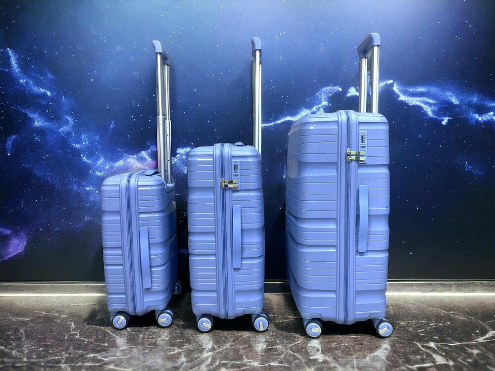 Koffers - Luxe - Set van 3 - Licht Blauw - 55/65/75 cm