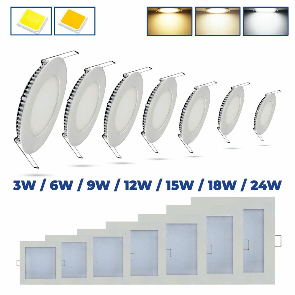LED-paneel | 22 Watt | Rond | Inbouwplafondlamp (natuurlijk wit) &Oslash;185mm