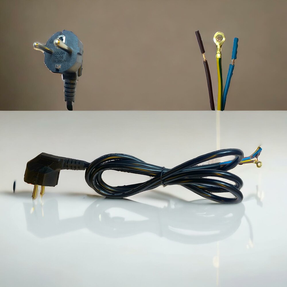 Connection cable 3x1.5mm&sup2; 1.5 meters black Pin EARTH