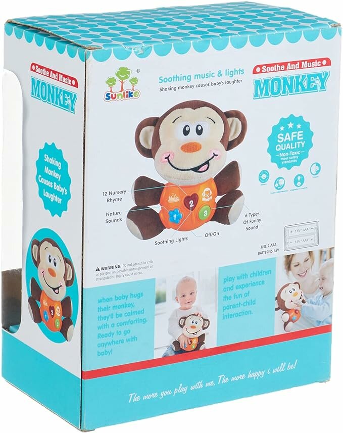 Little Monkey - Pluche aapje baby speelgoed - voor baby's van 0 tot 36 maanden