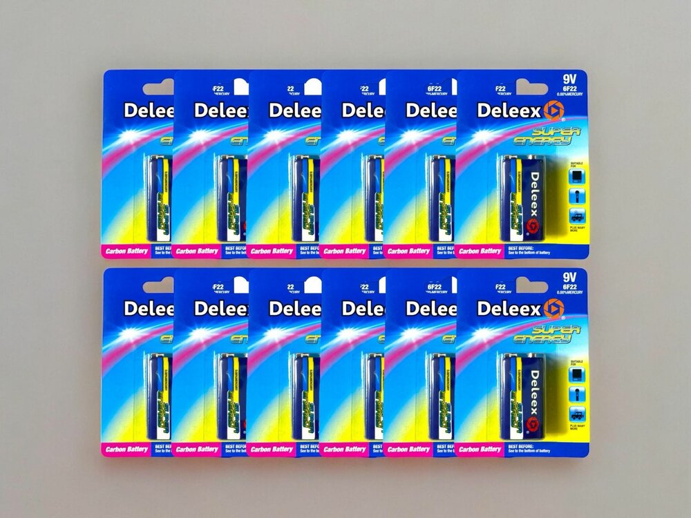 Batteries - 9V 6F22 - 1 piece in pack Deleex