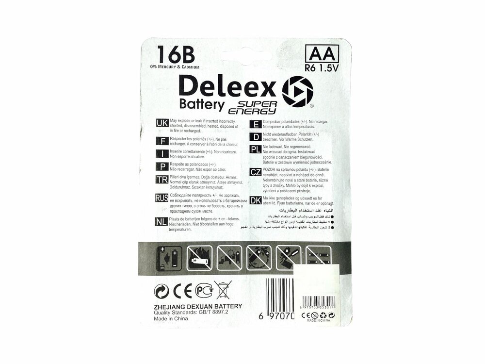 Deleex AA batterijen R6P 1.5V - 16- stuks in pak