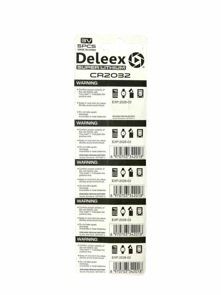 CR2032 3V Batteries - super - Lithium - Deleex