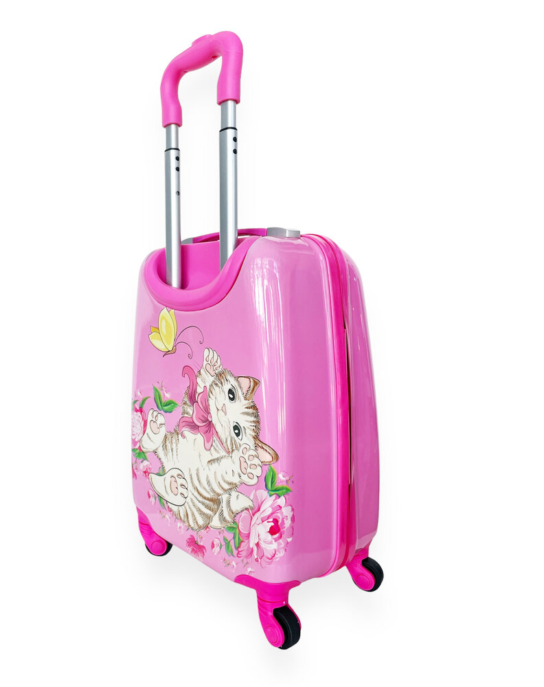 Kinder Koffer - Kitten Print - Roze - Handbagage