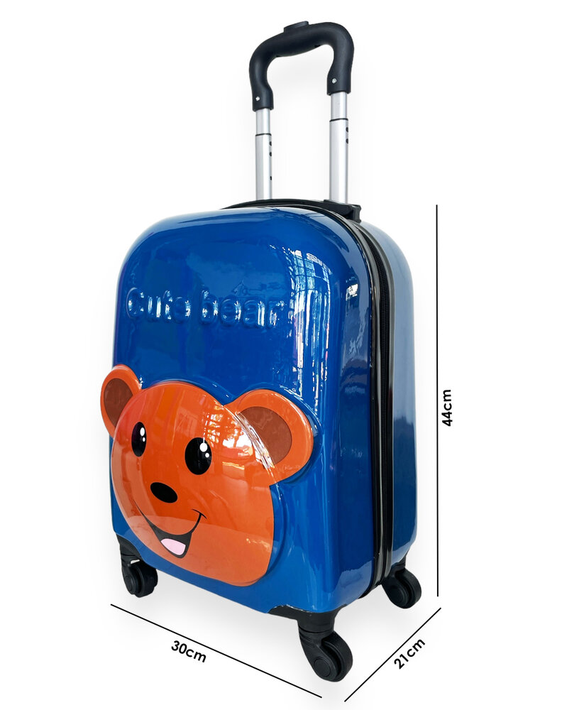 Handbagage - Kinderkoffer - Teddy Beer Blauw
