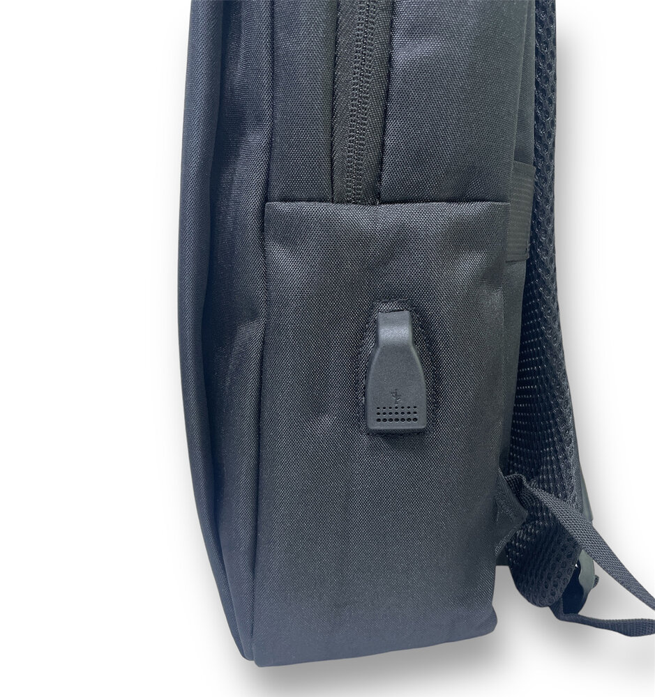 Rugzak - met USB Oplaadpoort - Spatwaterdicht - Zwart - 30 x 15 x 42 cm