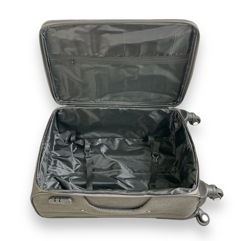 Europe Travel - suitcase set of 3 pieces - soft fabric - Polyester