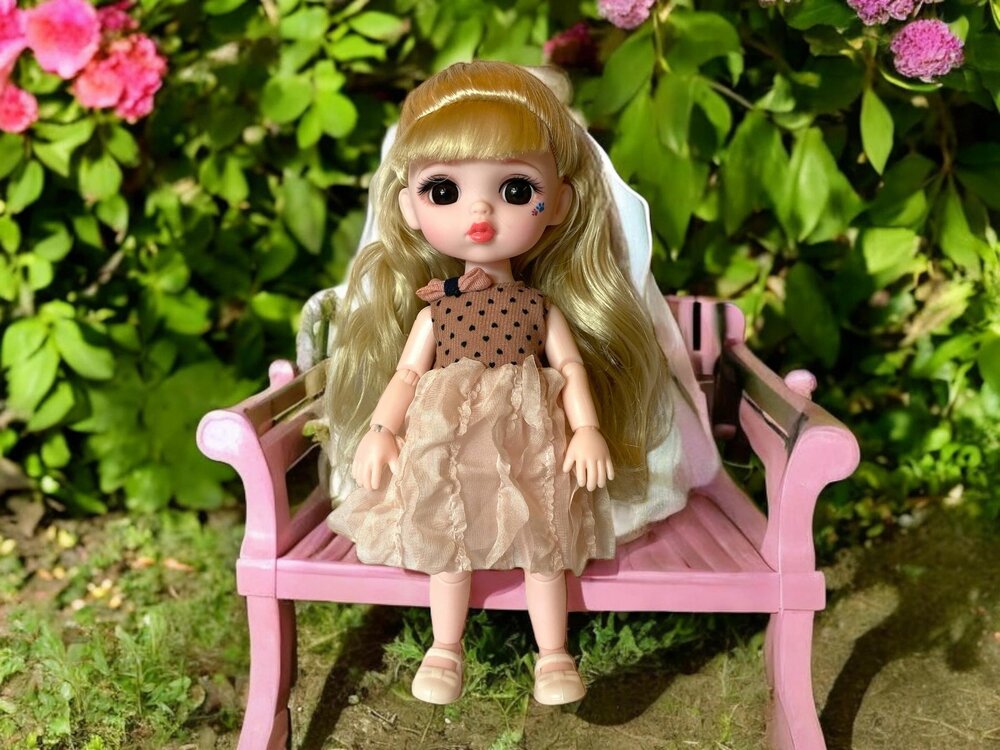 Speelgoed Pop met Leuke Outfit  - Lang Haar - Unieke Stijl - Jelena Fashion Style - H24 cm