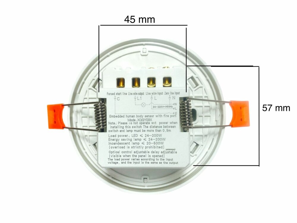 PIR Bewegingsmelder 360&deg; - bewegingssensor - Sensor Inbouw Plafond 360 graden
