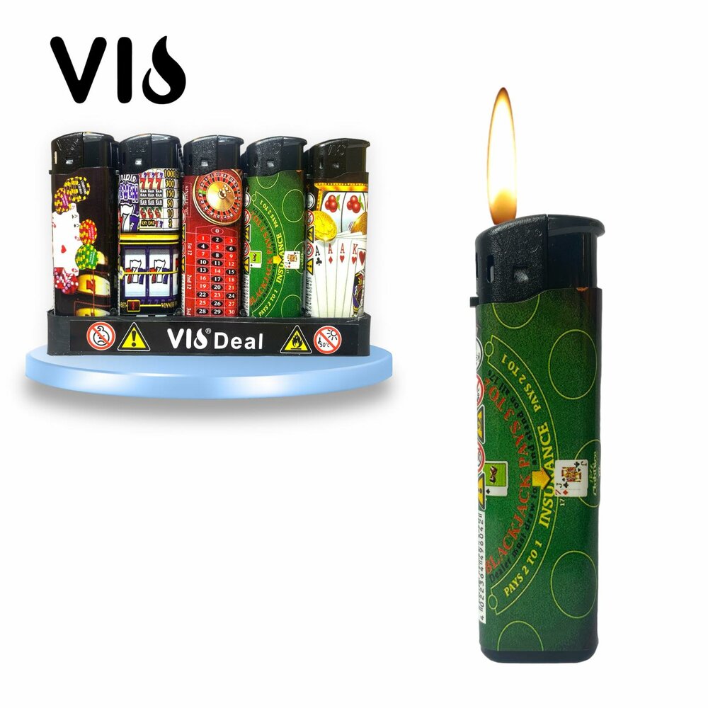 Lighters 50 pieces - refillable - Casino click lighter - Vio lighter