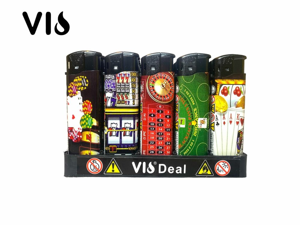 Lighters 50 pieces - refillable - Casino click lighter - Vio lighter