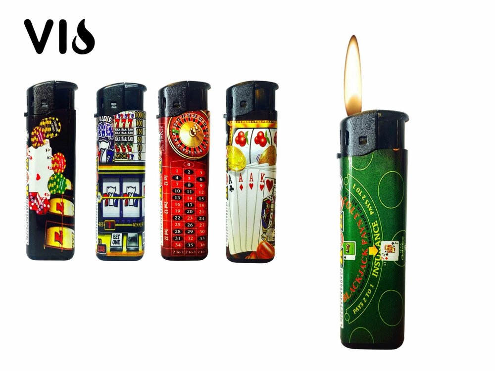 Lighters 50 pieces - refillable - Casino click lighter - Vio lighter
