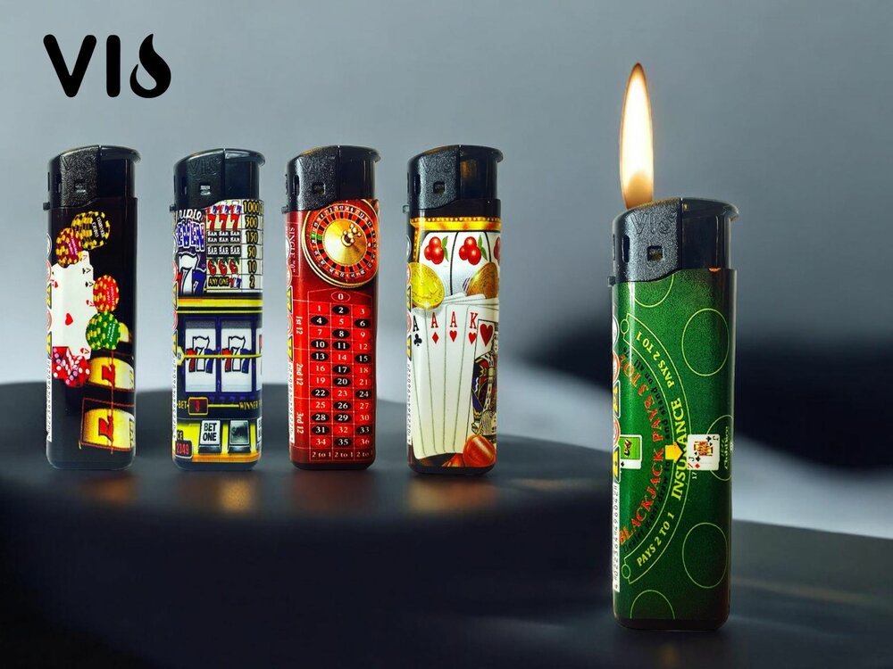 Lighters 50 pieces - refillable - Casino click lighter - Vio lighter