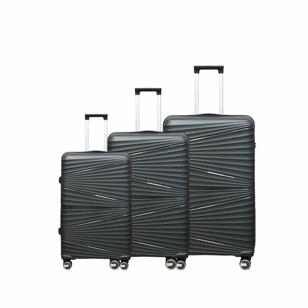 Koffers set van 3 stuks - Licht Zwart - 55/65/75 cm