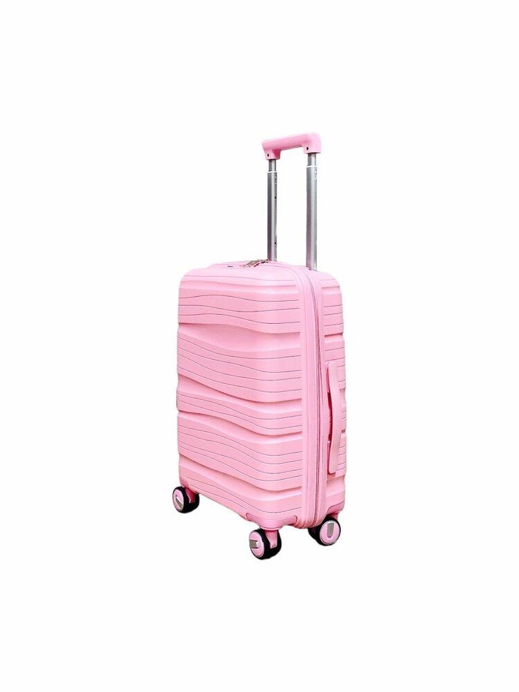 Koffer - Handbagage - Roze - Siliconen/Polypropyleen - 55 x 37 x 20 cm
